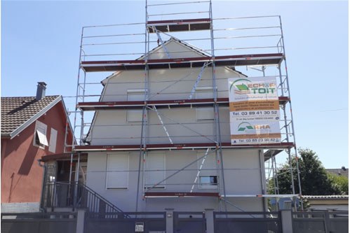 Échafaudage monté par RHA dans le Haut-Rhin – chantier 2