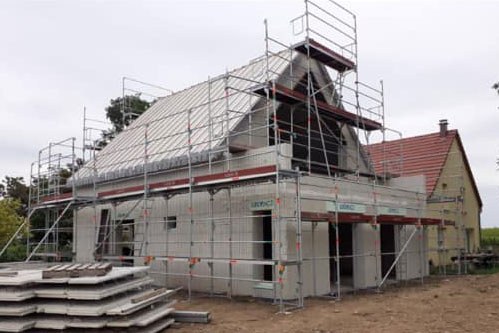Échafaudage monté par RHA dans le Haut-Rhin – chantier 1
